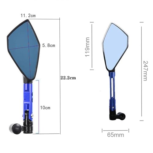 Espejo retrovisor de motocicleta con ajuste antirreflejo para MT15 y MT-03 3