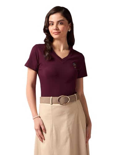 Image of U.S. Polo ASSN. Women's Cotton Regular Fit Solid Polo Shirt