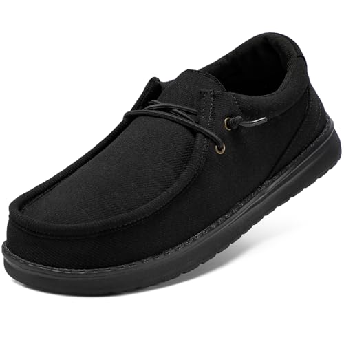 STQ Men's Orthopedic Lace up Loafers Ultralight Casual Boat Shoes with Arch Support