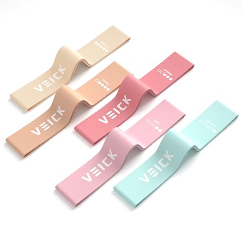 Image of VEICK Resistance Loop Bands Set of 5, Exercise Bands with 5 Resistance Levels, Stackable Workout Bands for Strength Training, Pilates, Fitness Gear for Men Women Home Gym Office Travel