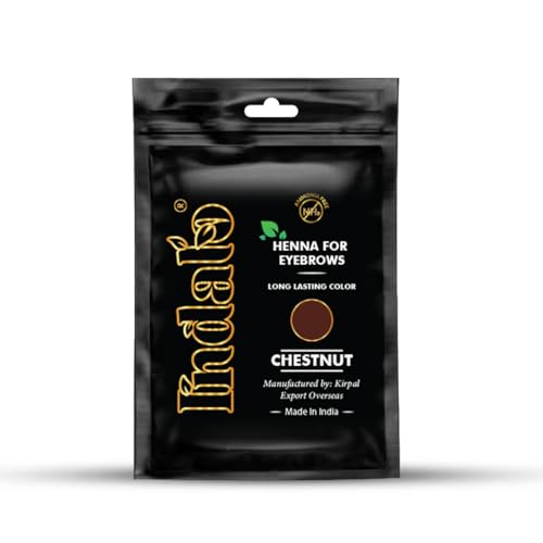 Indalo Chestnut Eyebrow Henna 10g Pouch | Brow Color Powder, Smudge-Proof & Water-Resistant, Vegan, Cruelty-Free, Gentle Formula 20 Applications