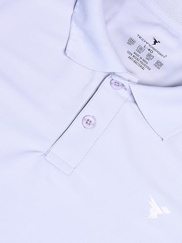 Image of TECHNOSPORT Men's Solid Slim Fit Polo Collar T-Shirt MATPIQ Half Sleeve Button Polyester for Gym Running Workout UPF50+ Anti Odour