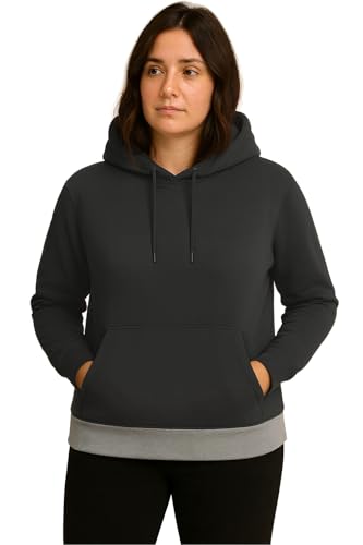 Image of RodZen Cotton Fleece Oversized /Loose Fit Hooded Sweatshirt Full Sleeves Solid Jumper Hoodie for Women /Girls
