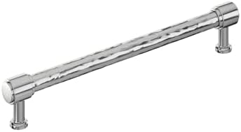 Signature Hardware 954060-O-81316 Lazzara 8-13/16 Inch Center to Center Hammered Bar Cabinet Pull - Polished Chrome