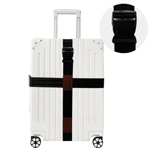 llyish Cross Luggage Straps for Suitcases, Adjustable Travel Luggage Belt Fit 20-30inch Suitcases with Name ID Card Packing Straps for Suitcases Travel Accessories (Grey-No Lock）