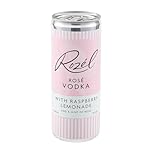 Rozél Rosé Vodka with Raspberry & Rose Lemonade, Premixed Cocktail in a Can, Ready-To-Drink Raspberry Flavoured Vodka & Mixer, Sparkling Fruit Flavoured 5% Low Alcohol Drink, Pink Cocktail Mix, 250ml
