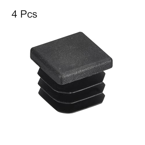 Image of uxcell 4Pcs 16mmx16mm(0.63inch) Plastic Tubing Plug Square Post End Caps for Handrail Stair Newel Guardrail Tube Black