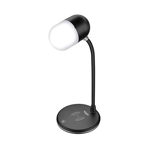 Luminária LED de Mesa 3 em 1 2700-6500k Elgin Com carregador Sem Fio e Caixa de Som Bluetooth Preta
