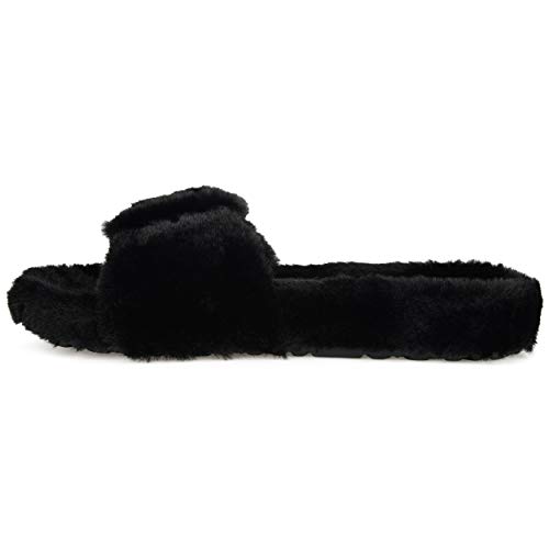 Journee Women's Faux Fur Shadow Slippers2