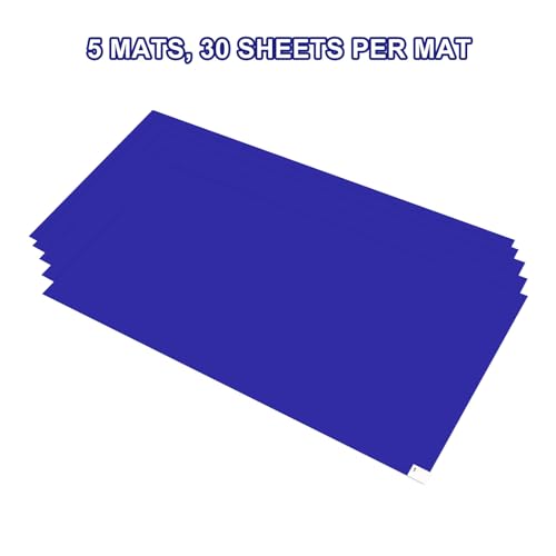 Image of uxcell 150pcs Adhesive /Sticky /Tacky Mats 18 inch x 36 inch Case of 5 Mats, 30 Sheets Each, for Cleanroom, Warehouse, Laboratory, Capture Dirt and Dust, Blue