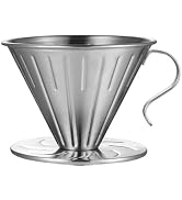 Filtro Caffè In Acciaio Inox Riutilizzabile | Compatibile Con Hario V60 02/03 E Chemex 6-10 Tazze | Maglia Fine 600D, Conico, Ecologico