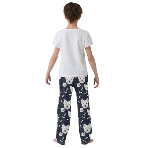 Pajama Pants Highland Terriers Dogs Bones PJ Bottoms Sleepwear Lounge Sleep Pant with Pockets3