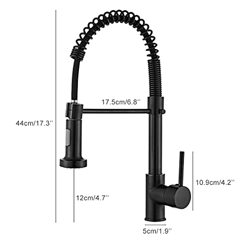 Grifo-de-cocina-extraible-con-resorte-monomando-muelle-de-latongrifos-para-fregadero-de-cocina-Agua-Caliente-y-Fria-negro