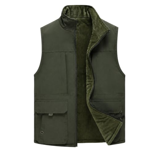 Chaleco de algodón para hombre con cremallera y cuello alto