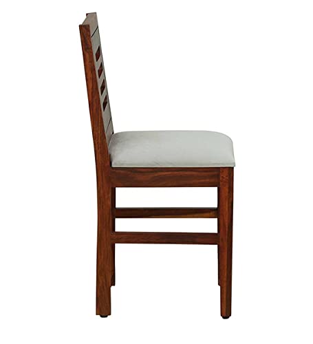 Image of Sheesham Wood Dining Chairs Set Wooden Cushion Chairs for Study Room Living Room Home (Set of 2, Natural Finish)
