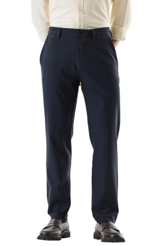 Image of SNITCH Men Chinos | Slim Fit Mid Rise Solid Pattern | Cotton Blend with Medium Stretch & Smooth Texture | Button & Zip Closure for Casual & Street Wear
