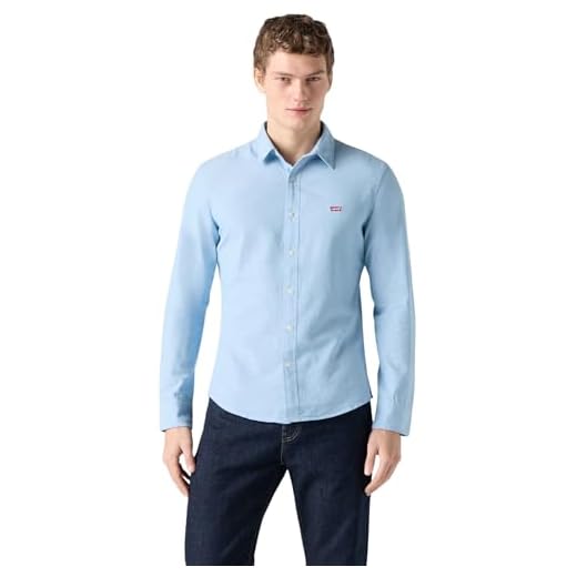 Levi's Long-Sleeve Battery Housemark Slim Camisa, Allure, M Hombre