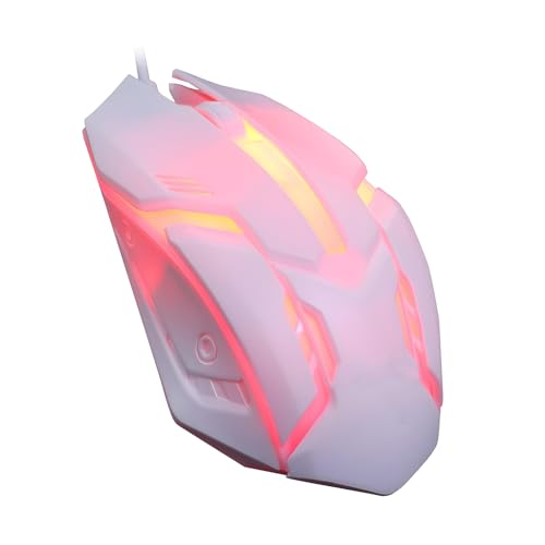 Image of Natation Wired Gaming Mouse 1 Pc - 3-Button X1, 1200 DPI Adjustable, Rainbow LED Lights, Durable Surface-Friendly Design, High-Precision Sensor, USB Plug & Play for PC, Laptop, Office & Gaming (White)