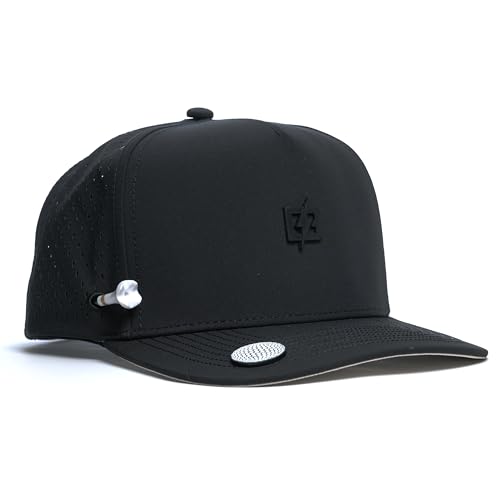 Image of BRIMZ Golf Performance Hat - Tee Holder & Magnetic Brim - Breathable Sweat & Water Resistant Golfing Snapback Cap