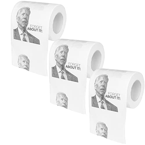 Joe Biden Novelty Toilet Paper 3-Pack Funny Political Gag Gift for Republicans Custom Printed Democrat Humor White Elephant Party Supply