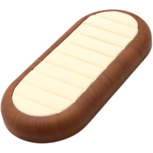 Tubayia Bandeja organizadora para orejas, pernos, soporte para joyas, bandeja de madera, joyas, cajones, organizador para tiendas, exhibición de ventas (beige ovalado)