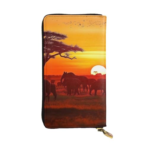 Portefeuille long en cuir avec porte-cartes de crédit et compartiment téléphone