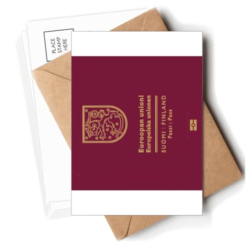 Tarjetas postales conmemorativas de bandera finlandesa con diseño de país turístico, sobres en blanco, tarjetas de correo