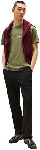 Tommy Hilfiger Camiseta de Manga Corta Hombre Brand Love tee de algodón, Verde (Battle Green), M