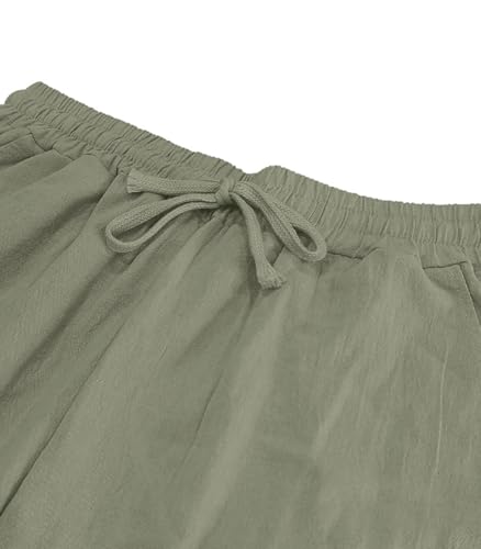 INVACHI Mens Linen Pants Casual Elastic Drastring Waisted Summer Pants Loose Fit Beach Pants2