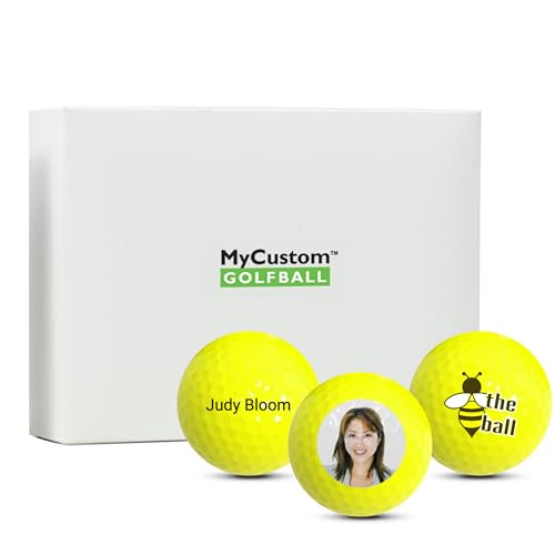 Yellow Golf Balls - Print A Photo, Text, Or Logo - Create A Custom Gift For Golfers - 12 Pack