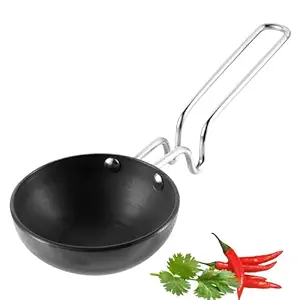 Vinod Black Pearl Hard Anodised Tadka Pan, Small- 3.25 mm Thickness, Black (Gas Stove Compatible) , 2 years warranty