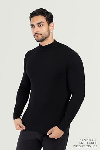 X RAY Mens Mock Neck Sweater, Soft Slim Fit Pullover Top, Basic Mock Neck Sweater for Men3