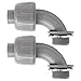 Moicstiy 2Pcs 1 Inch NPT Liquid Tight Connector Nonmetallic 90 Degree Electrical Conduit Connector Fitting, UL Listed PVC Flexible Conduit Fittings