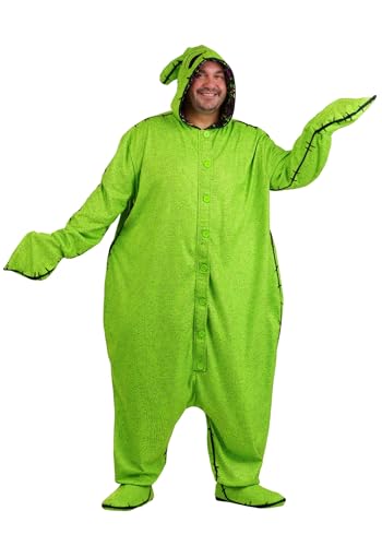 Disney Oogie Boogie Plus Size Costume for Adults - Onesie w/Hooded Jumpsuit & Shoe Covers Nightmare Before Christmas Outfit 4X/5X