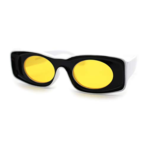 SA106 Womens Unique Concave Thick Mod Plastic Sunglasses