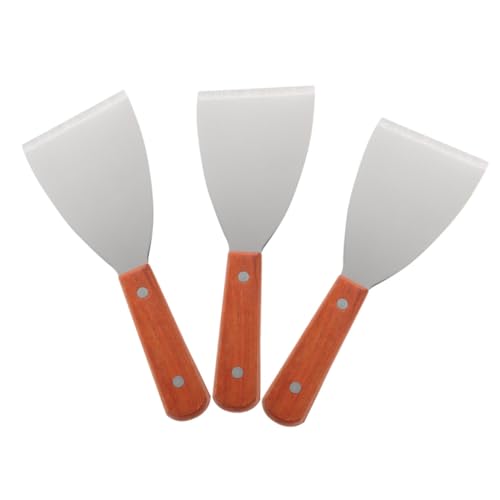 Genérico 3 Piezas pala triangular cocinando pinzas de espátula para voltear raspador de cuchillo utilitario rugerizado cortapizzas suministros de cocina espátulas de cocina Acero inoxidable