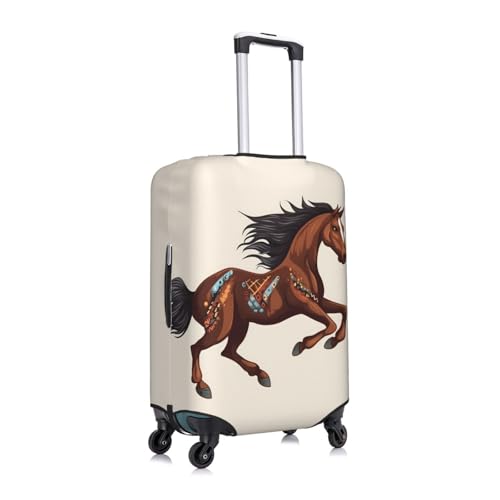 Brown Horse Luggage Cover Washable Suitcase Covers Tsa Approved Elastic Spandex Suitcase Protector Anti-Scratch Travel Baggage Cover Fit 18-32 Inch Luggage3