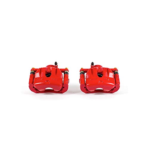PowerStop Front Red Powder Coated Brake Caliper Pair for Mazda RX-8 2004-11 - High-Temp Brake Caliper Upgrade, S3248A