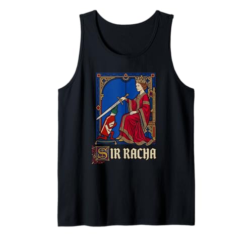 Sir Racha Caballero Medieval Divertido Salsa Picante Juego de Palabras Sriracha Camiseta sin Mangas