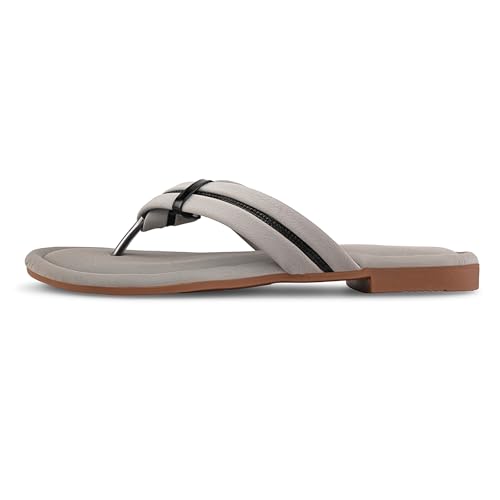 Image of Centrino Women's Flat Thong Sandals | Stylish Embellished Strappy Flip-Flops | Open-Toe Slip-On with Metallic Studs| Soft Cushioned Footbed for Comfort | Elegant & Durable Fashion Footwear (9313)