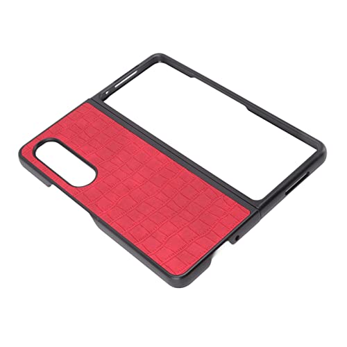 Rankomu vikbart PU läderfodral för Samsung Galaxy Z Fold 4, röd