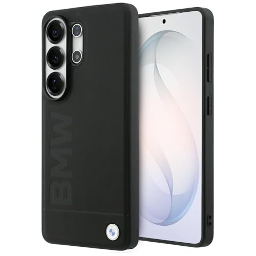 CG MOBILE BMW Étui en cuir gaufré à chaud compatible avec Mag Safe pour Samsung Galaxy S26 Ultra (noir)