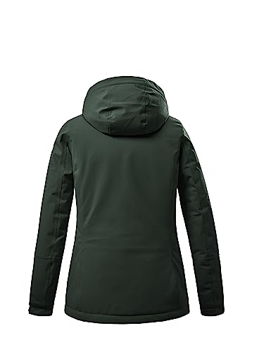 killtec Damen Funktionsjacke/Winterjacke mit abzippbarer Kapuze KOW 140 WMN JCKT, dunkelgrün, 44, 37411-000