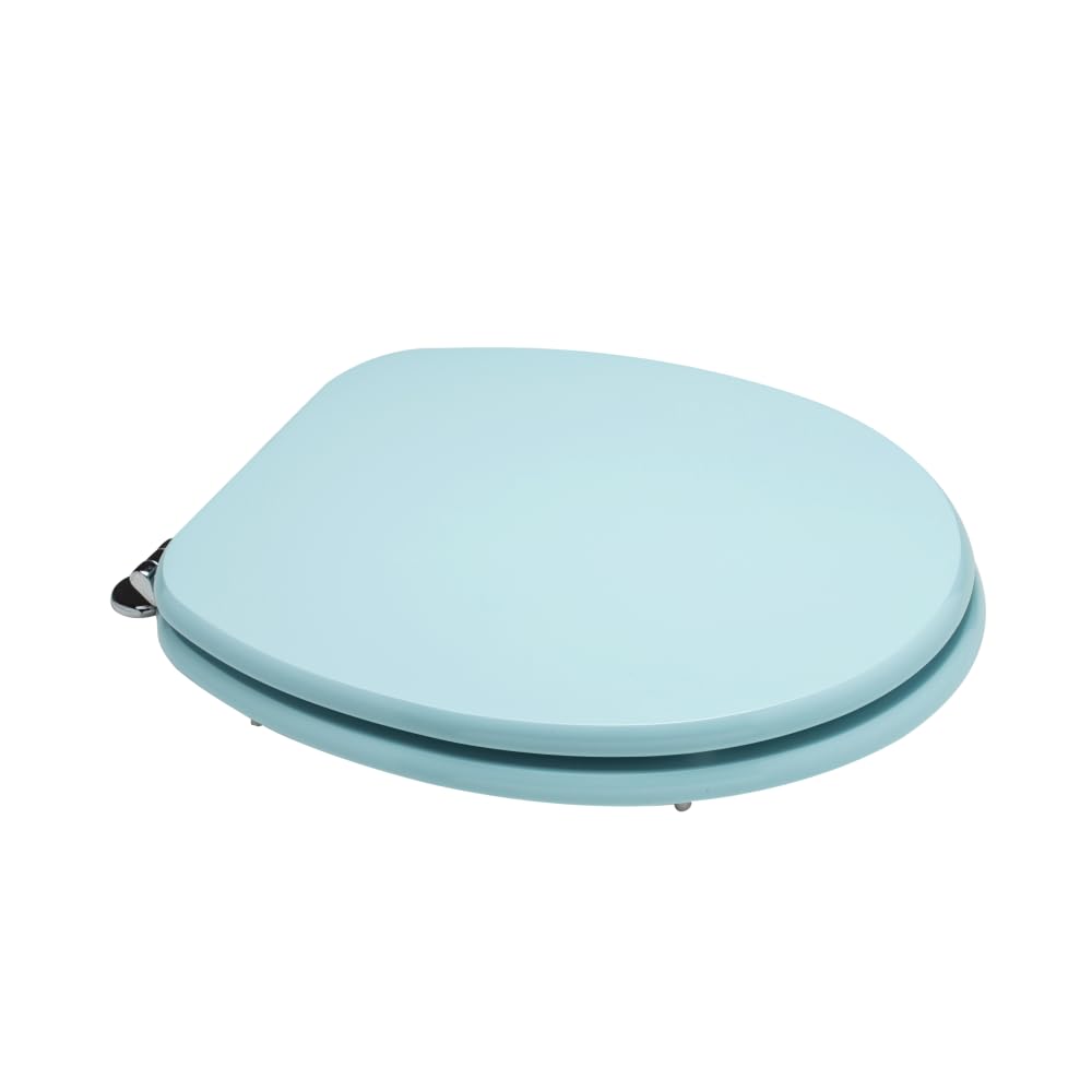 Kiamami Valentina - Cubierta de WC con compatibilidad universal en madera mdf azul claro