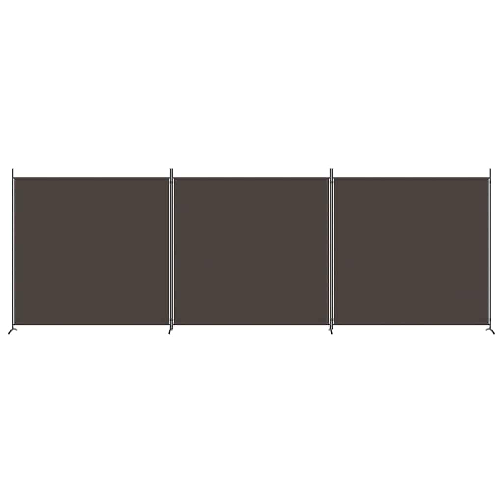 Paravento in tessuto marrone, 525 x 180 cm, pieghevole, autoportante, per soggiorno, camera da letto, ufficio, balcone, giardino, privacy