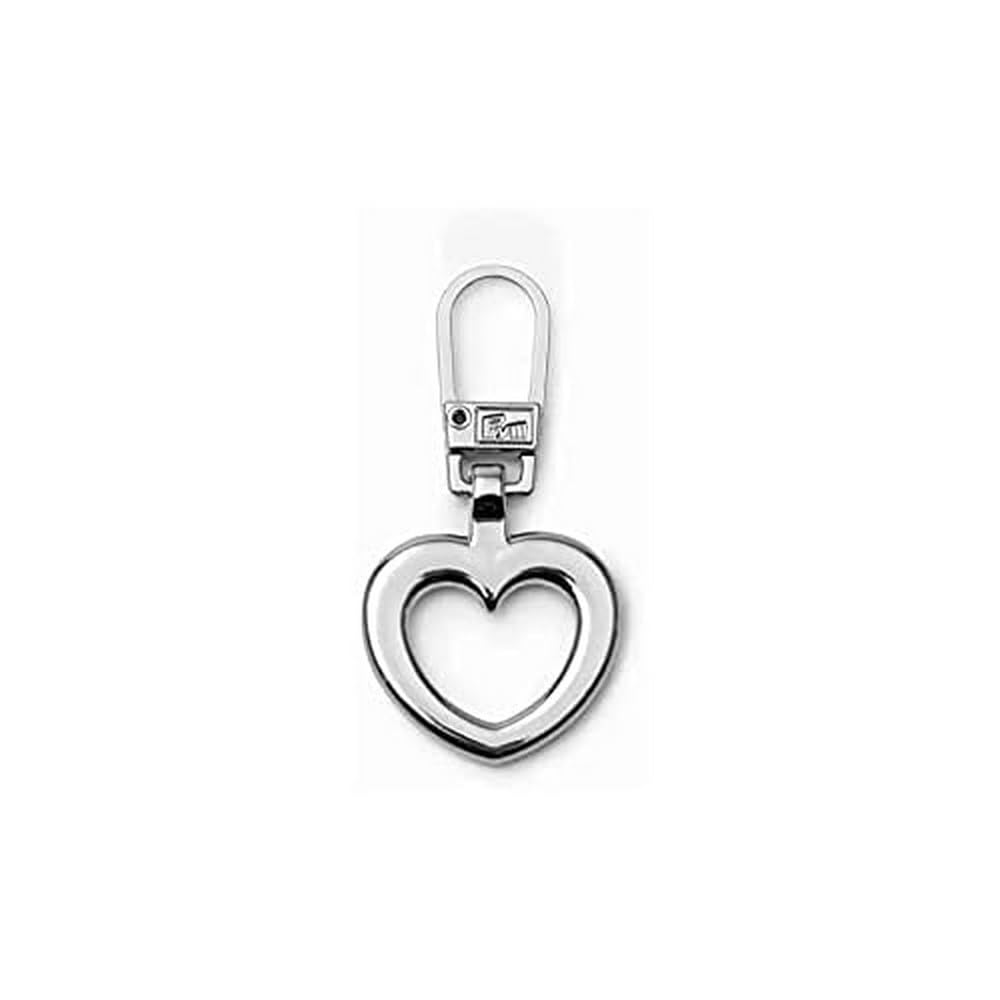 Fashion Zipper Puller Heart Silver-col
