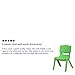 Flash Furniture Whitney 10 Pack Green Plastic Stackable School Chair with 10.5'' Seat Height
