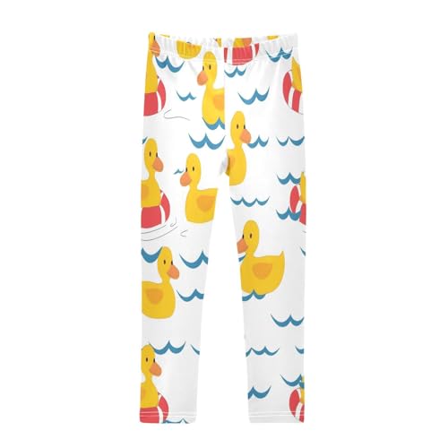 Toddler Girls Leggings Printed Yoga Pants Leggings Swimming Duck for Kids