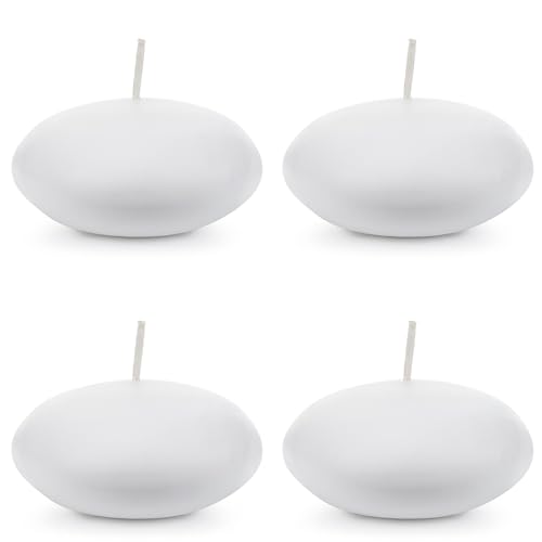 DekoHaus 4 candele galleggianti opache, colore bianco, diametro 8 cm, SDMAT80-008-OP