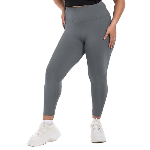 Image of SINOPHANT Plus Size Leggings for Women, High Waisted Tummy Control Buttery Super Soft Black Yoga Pants for Workout Running